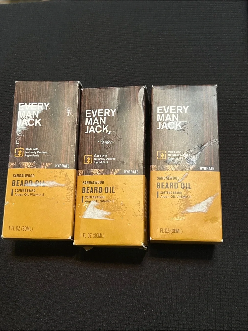 Every Man Jack |  Sandalwood Beard Oil - 3 Pack 1 Fl.Oz Each